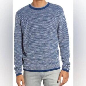 Treasure & Bond Mens Ringer Sweater Size S Blue Space Dye Stripe Preppy Nautical